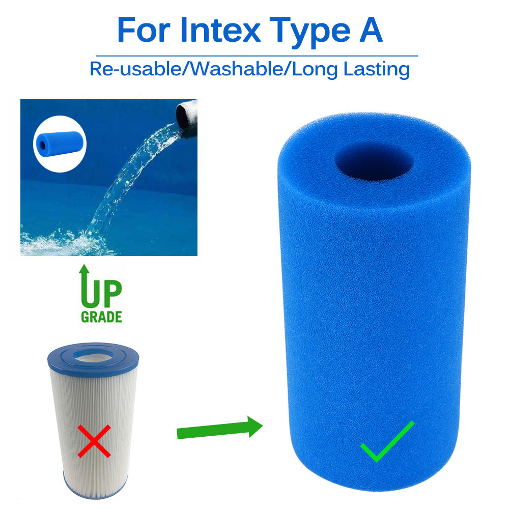 Swimming pool filter sponge column