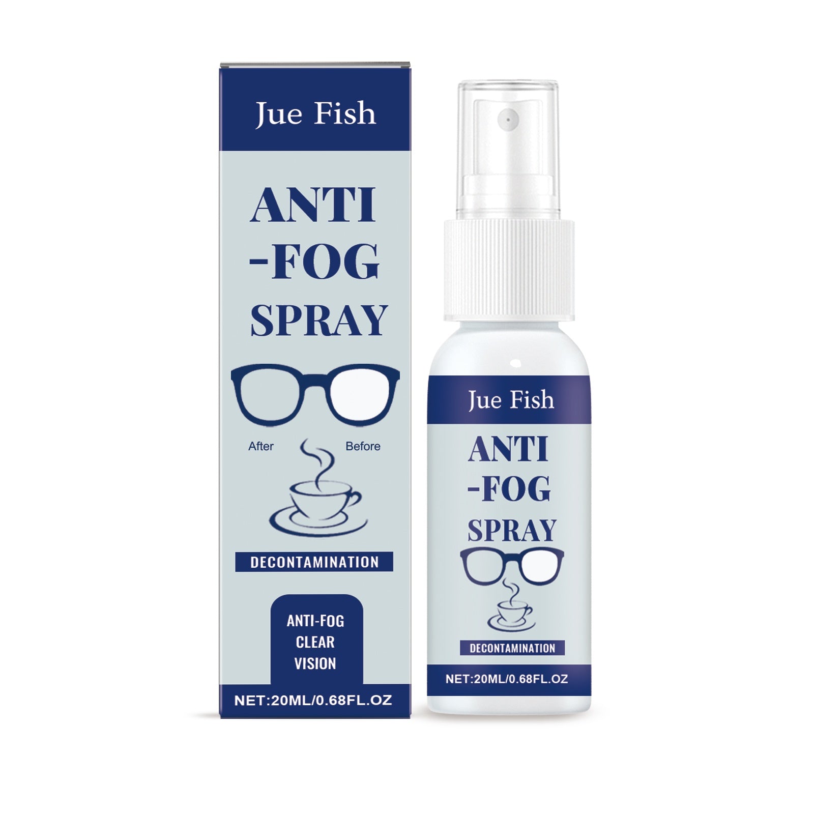 Jue Fish Anti-Fog Spray Anti-fogging Glasses Clean Lenses For Clear Vision Waterproof Portable Fogging Remover