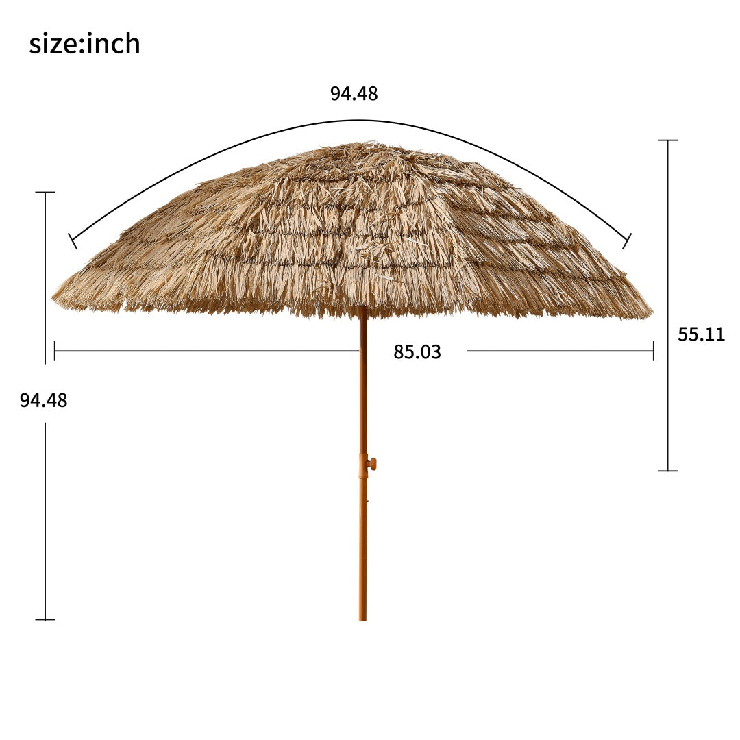 8 Thatch Patio Tiki Umbrella Tropical Palapa Raffia Tiki Hut Hawaiian Hula Beach Umbrella,Straw Umbrella