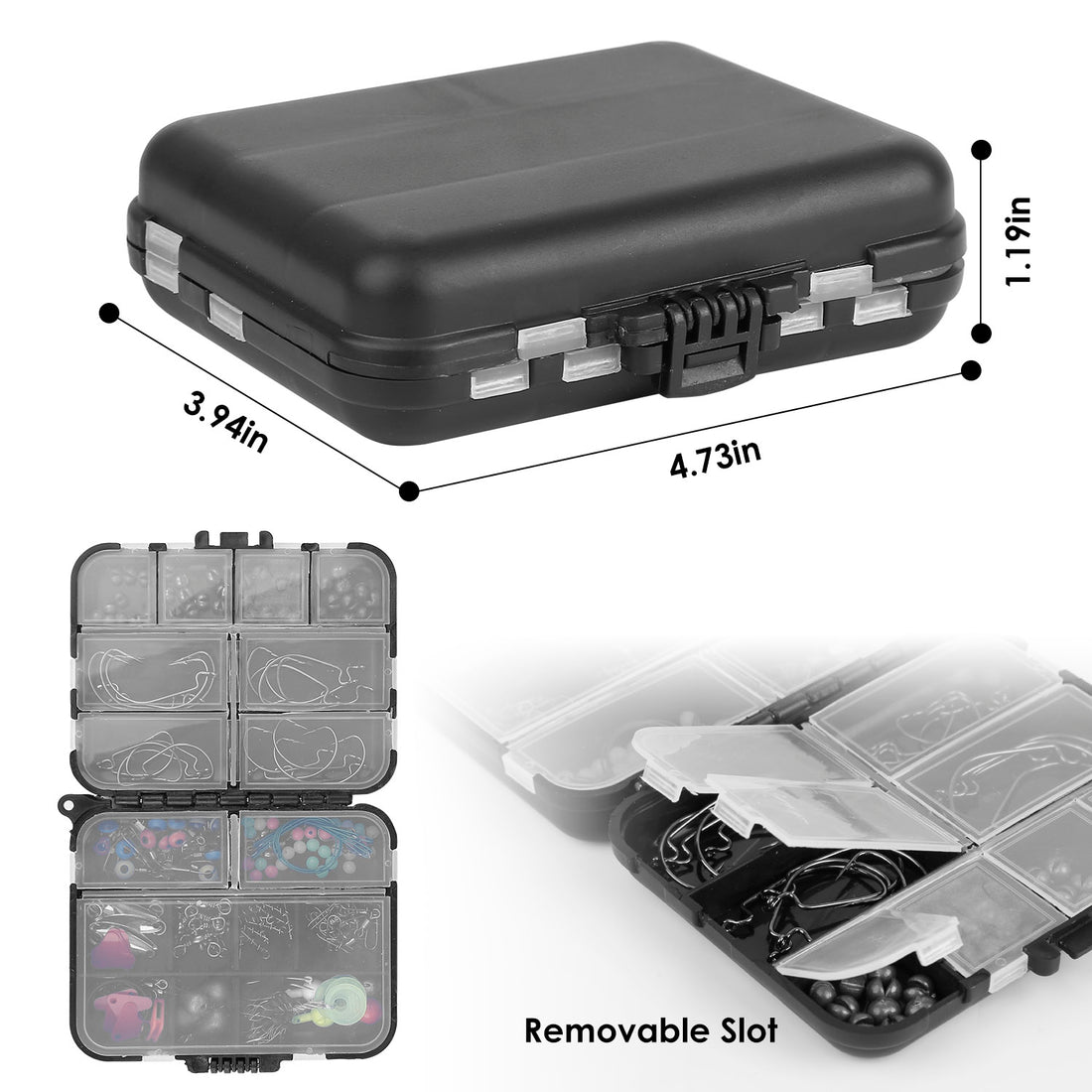 188Pcs Fishing Accessory Kit Portable Fishing Set Including Jig Hooks Sinker Weights Spoon Lure Removable Split Shot With Tackle Box For Fathers Day Gift