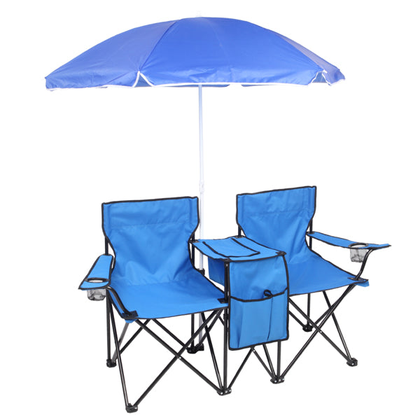 Outdoor Beach Fishing Chair With Umbrella In Blue